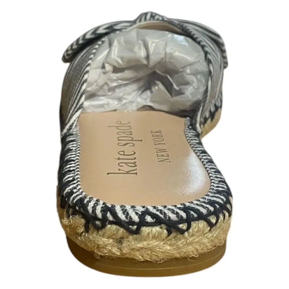 Kate Spade Saltie Shore Espadrille Blue/White Slip On Slide Sandal Sz 5.5B